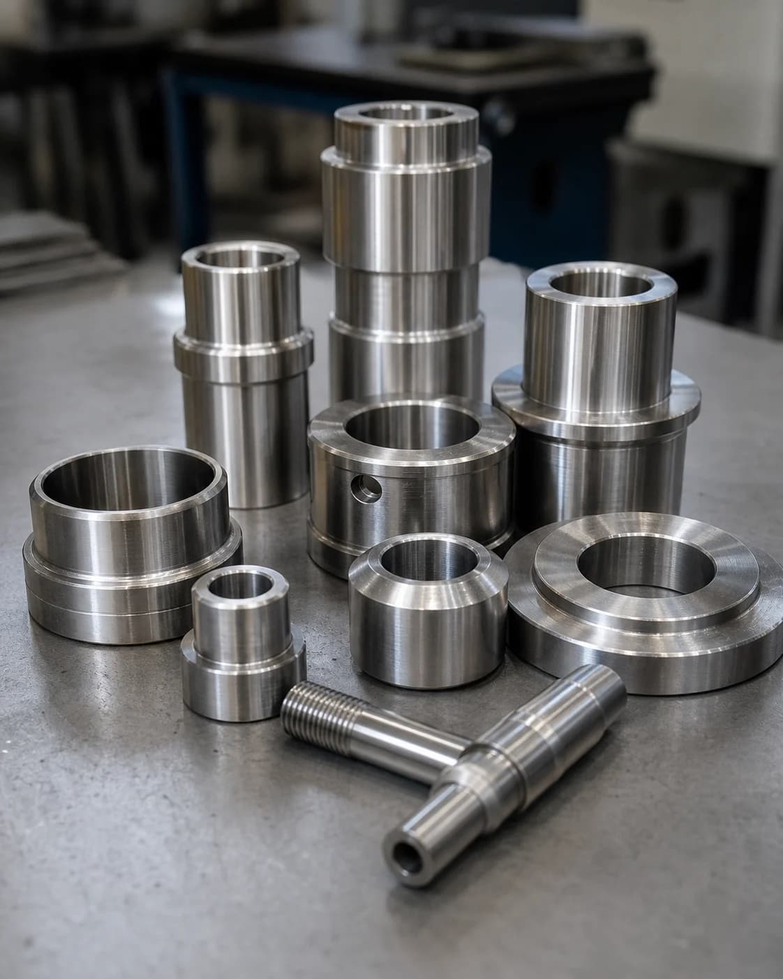 Turned stainless steel bushings